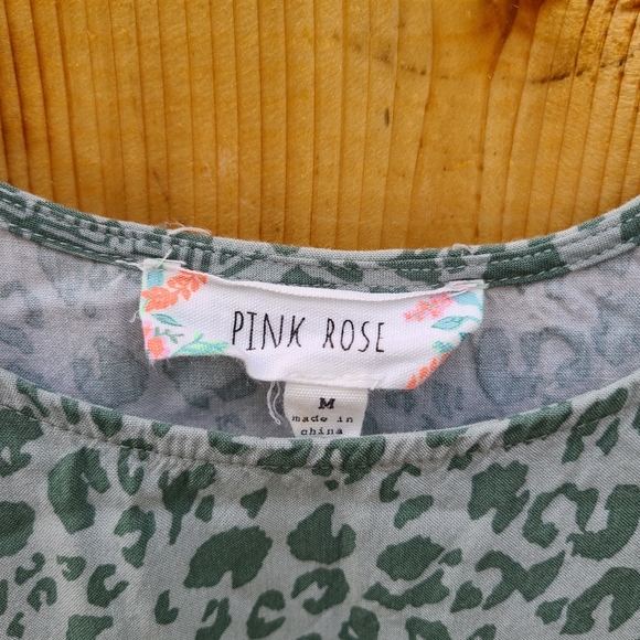 Pink Rose Bar Back Leopard Print Dress - Picture 4 of 11